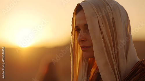 Bible Character Esther: Depiction of a Beautiful Woman in Colourful Attire | Symbol of Strength and Courage in Biblical History photo