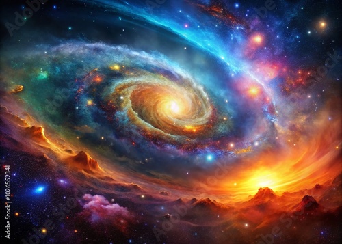 Breathtaking cosmic scene featuring vibrant nebulae in the depths of space, perfect for sci-fi enthusiasts and visual exploration of the universe's