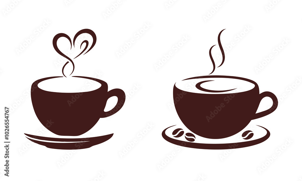 Obraz premium coffee cup vector silhouette