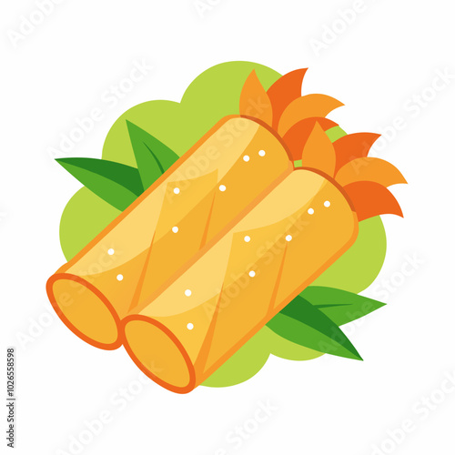 Spring rolls food vector illustration