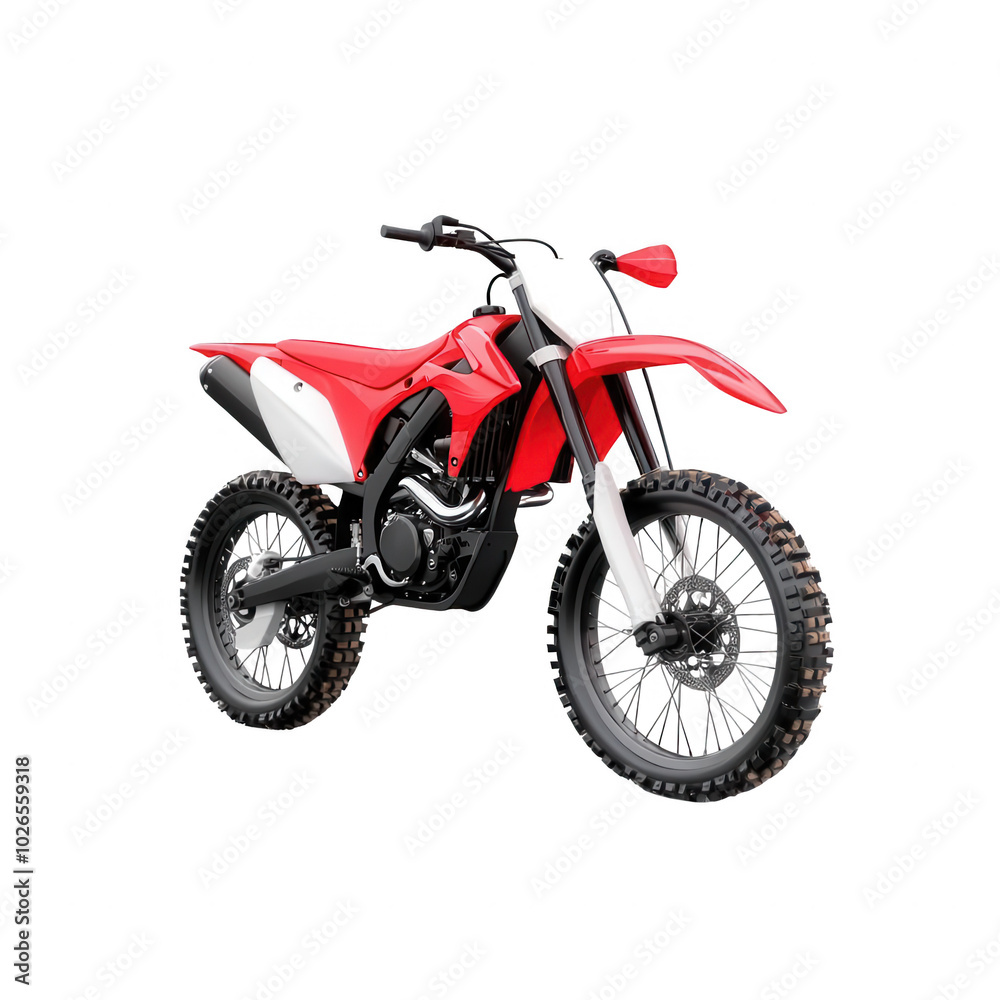 Red dirt bike isolated on white background. Red dirt bike isolated on white background.