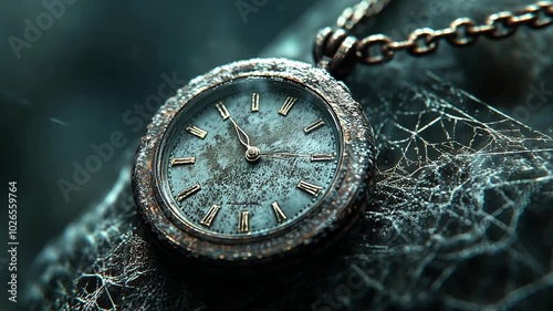 old pocket watch in the web