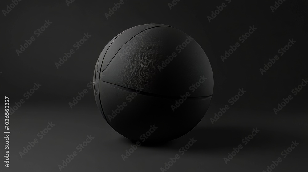 Black basketball in 3D rendering on a black background. Black basketball in 3D rendering on a black background.