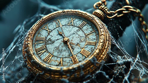 old dirty gold pocket watch