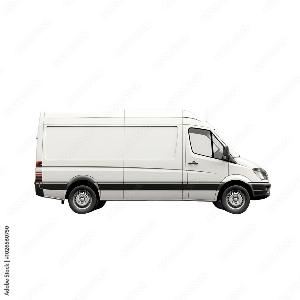 A white delivery van on a white isolated background. A white delivery van on a white isolated background.