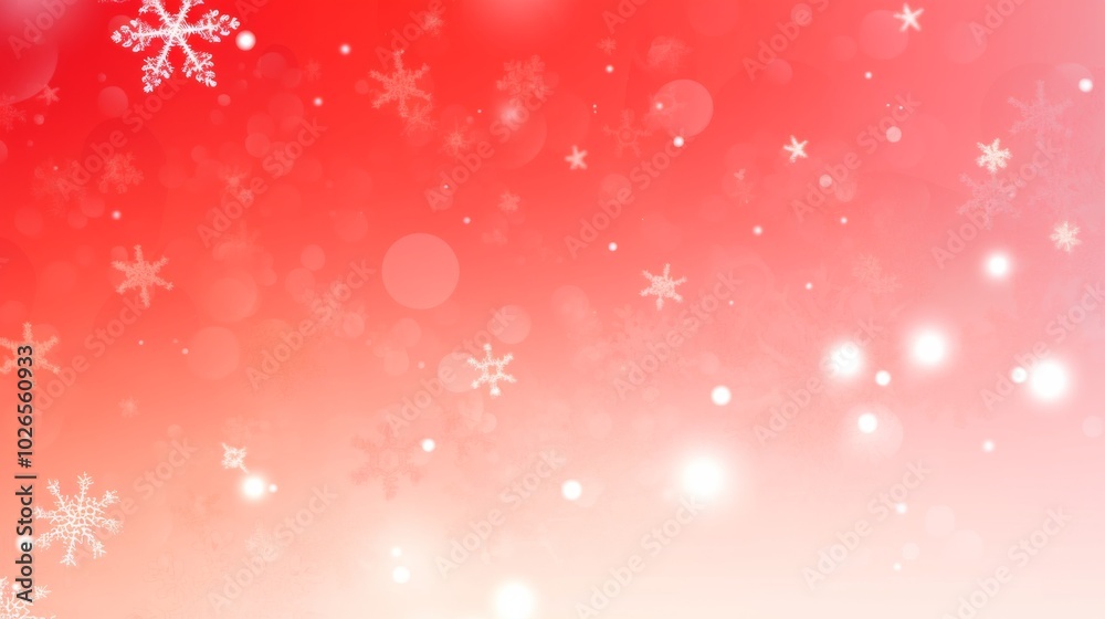 Christmas illustration with various small snowflakes on gradient background in red colors Christmas illustration with various small snowflakes on gradient background in red colors