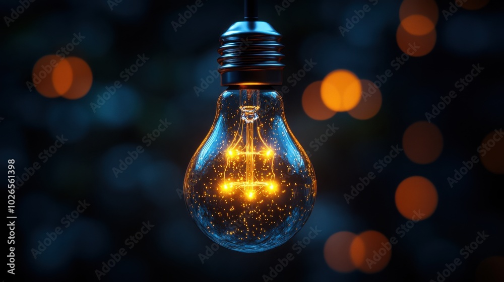 Illuminating Ideas: A Glowing Light Bulb in Darkness for Creative Solutions Illuminating Ideas: A Glowing Light Bulb in Darkness for Creative Solutions