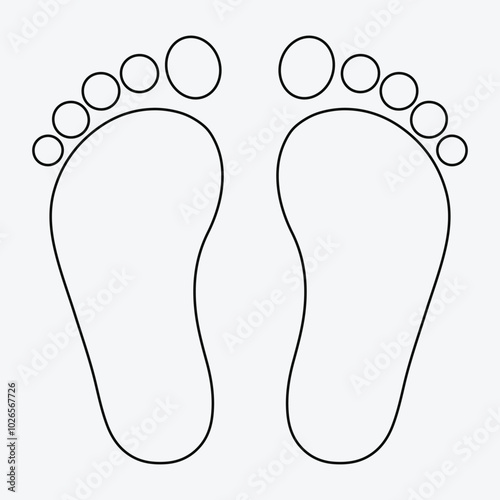 Human footprint icon. Vector illustration. Footprint silhouette. Human Foot Step Icon.