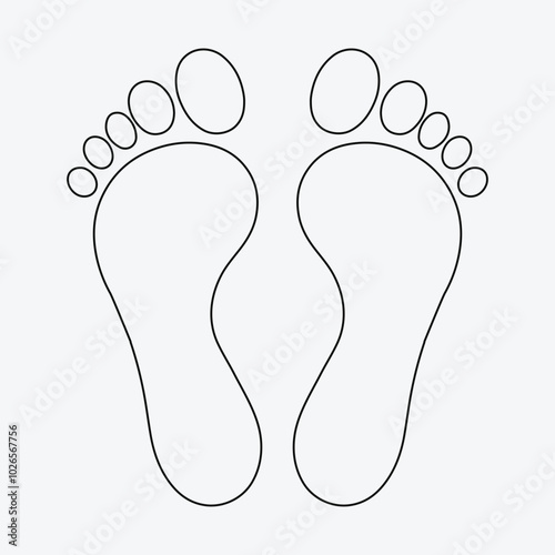 Human footprint icon. Vector illustration. Footprint silhouette. Human Foot Step Icon.