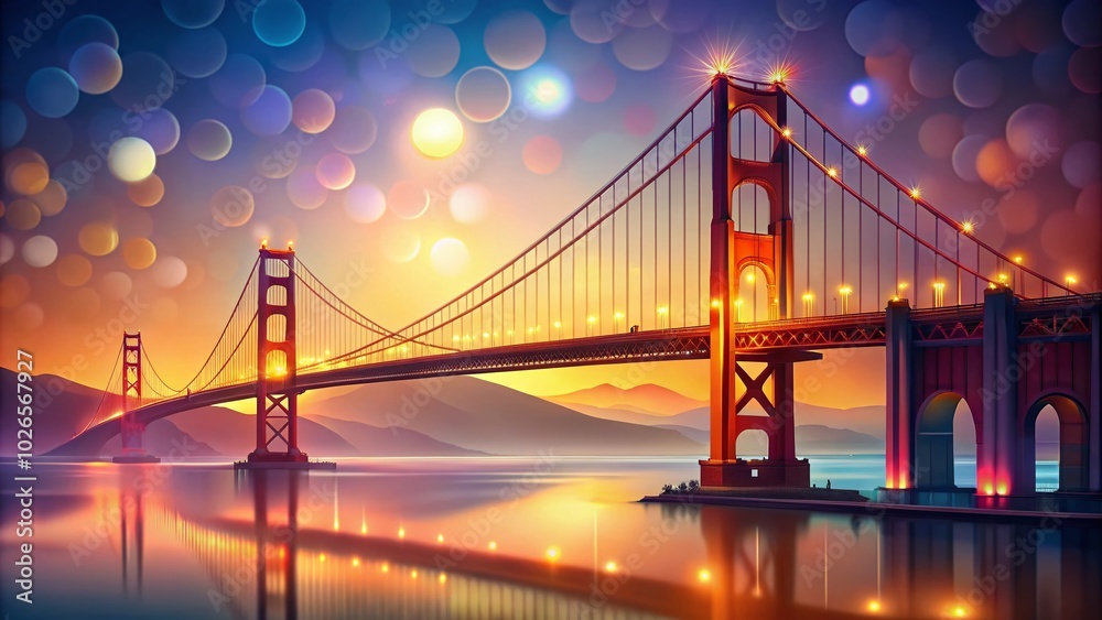 Fototapeta premium Stunning Golden Gate Bridge Vector Art for Design Projects, Illustrations, and Creative Works in High-Quality Format