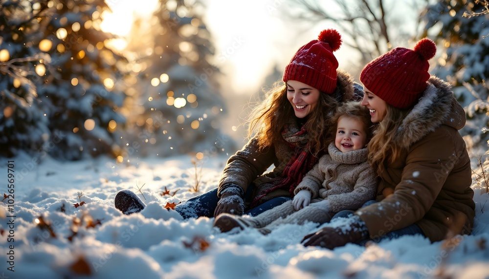 Obraz premium family photo with event