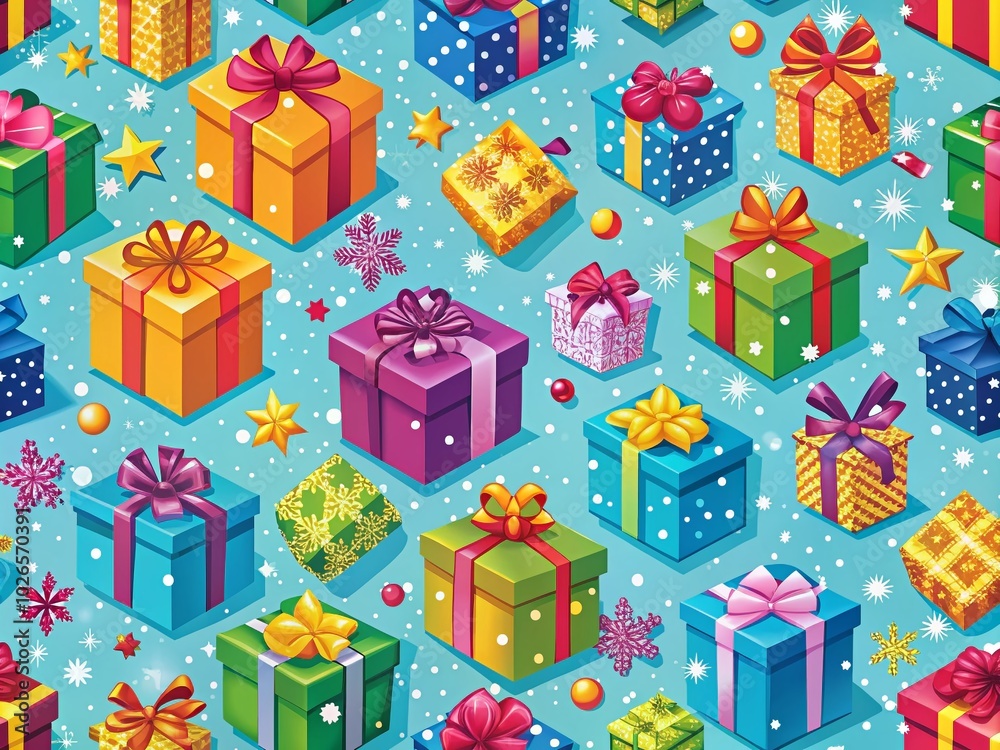 Christmas Gift Box Seamless Pattern Background for Festive Celebrations Christmas Gift Box Seamless Pattern Background for Festive Celebrations