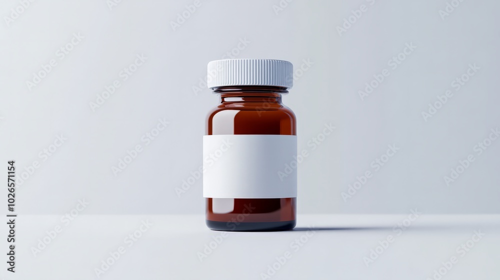 Amber Glass Medicine Bottle Mockup Amber Glass Medicine Bottle Mockup