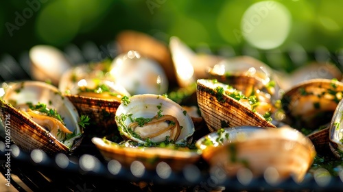 Grilled Clams in Garlic and Parsley Butter