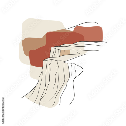 Minimalist canyon landscape illustration