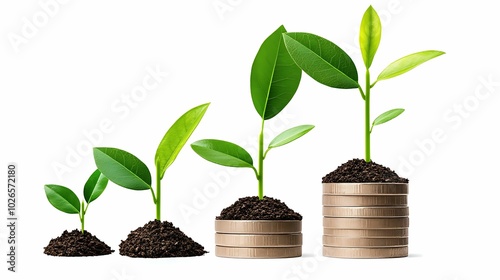 Growing plants symbolize financial growth and prosperity