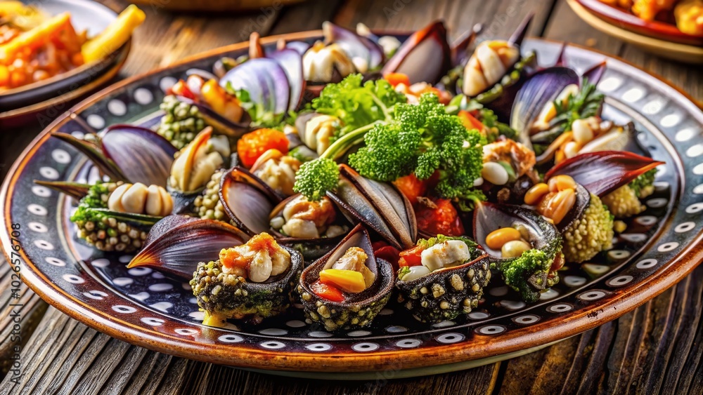 Close-up of Galician Barnacles on a Plate - Seafood Delicacy Photography Close-up of Galician Barnacles on a Plate - Seafood Delicacy Photography