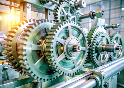 Close-Up of Intricate Gears and Cogs in Motion - Industrial Machinery Photography