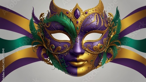 venetian carnival mask on white background photo