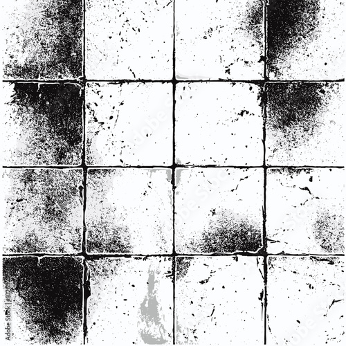 Tiled surfaces with photocopy effect and grunge stippling texture. Y2K vector illustration for posters and t-shirts.