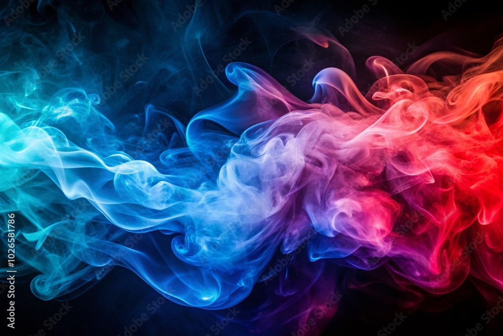Colorful Abstract Smoke Background - Ultrawide Long Exposure with Blue to Red Gradient Colorful Abstract Smoke Background - Ultrawide Long Exposure with Blue to Red Gradient