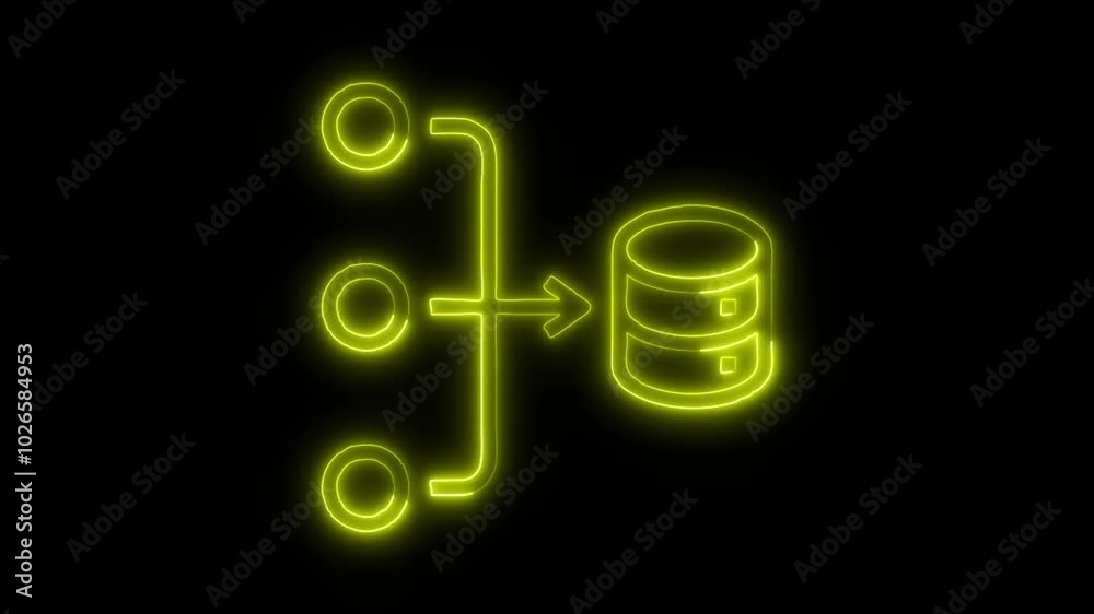 Data Analysis Source Outline Icon in HD Video Neon Animation – Origin and Information Symbol on Black Background Data Analysis Source Outline Icon in HD Video Neon Animation – Origin and Information Symbol on Black Background