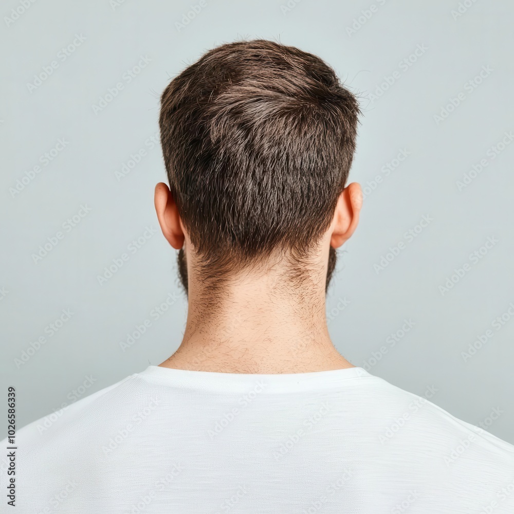 Obraz premium Man with a large, irregular mole on his back, ready for biopsy in a clinic, Skin cancer screening, Health checkup