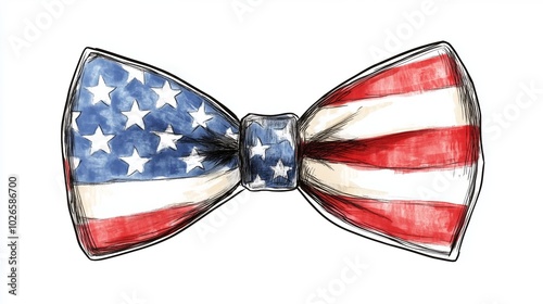 Patriotic American Flag Bow Tie