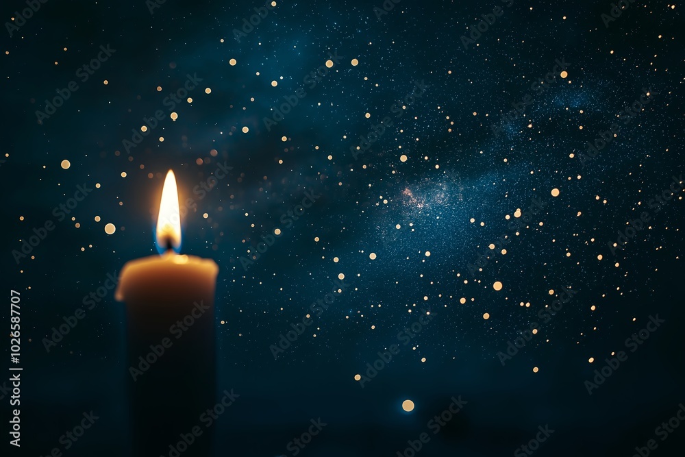 A Tiny Candle Lighting Up an Entire Night Sky Filled With Stars A Tiny Candle Lighting Up an Entire Night Sky Filled With Stars