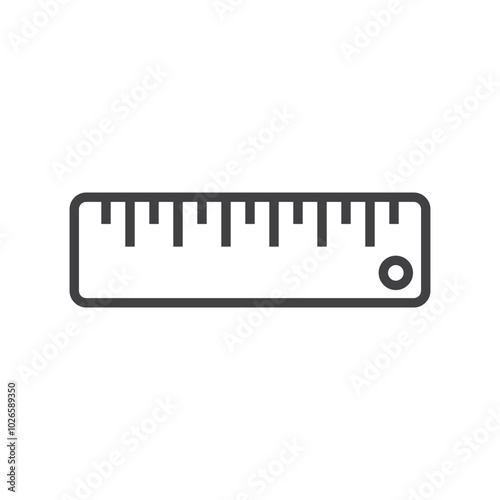 Ruler icon in flat style. Measuring tool vector illustration on isolated background. Stationery sign business concept.