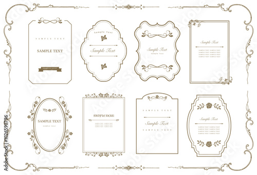 Vector frame. Ornate classic templates set in vintage style. Old pattern. Wedding and restaurant menu..eps