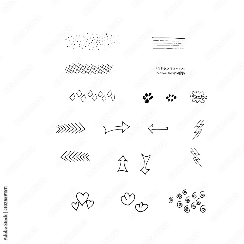 graphic elements are drawn with a black pen and converted into vector