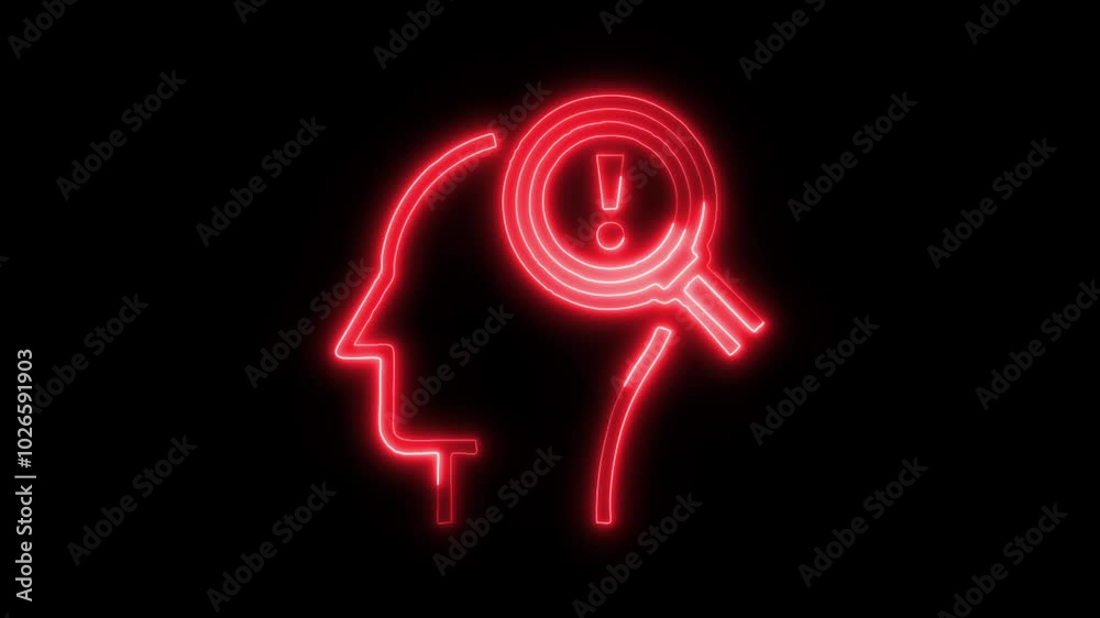 Psychology Problem Outline Icon in HD Video Neon Animation – Mental Challenge and Difficulty Symbol on Black Background Psychology Problem Outline Icon in HD Video Neon Animation – Mental Challenge and Difficulty Symbol on Black Background