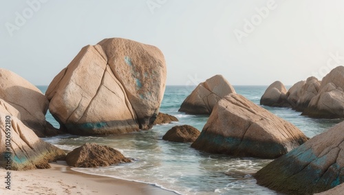 Coastal rocks shaped by erosion from the ocean.