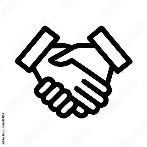 handshake icon silhouette vector art illustration