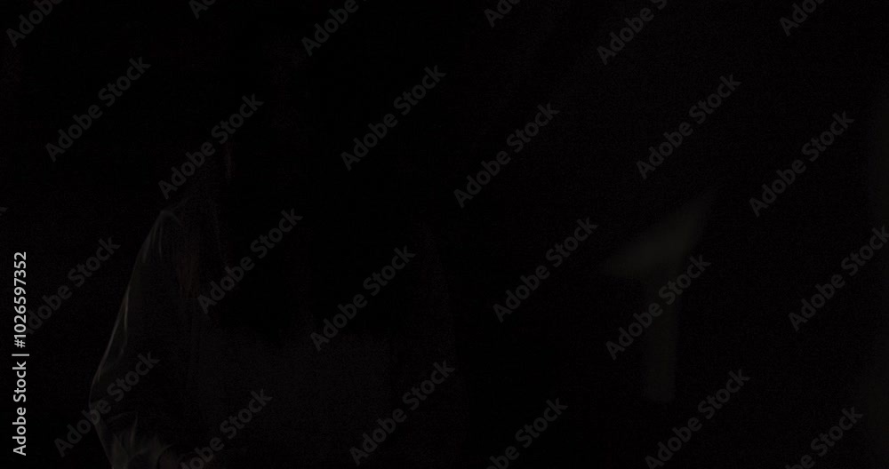 Horror scene of a mysterious Scary Asian ghost woman creepy have hair covering the face sitting on staircase at abandoned house with background dark scene movie at night, festival Halloween concept Horror scene of a mysterious Scary Asian ghost woman creepy have hair covering the face sitting on staircase at abandoned house with background dark scene movie at night, festival Halloween concept