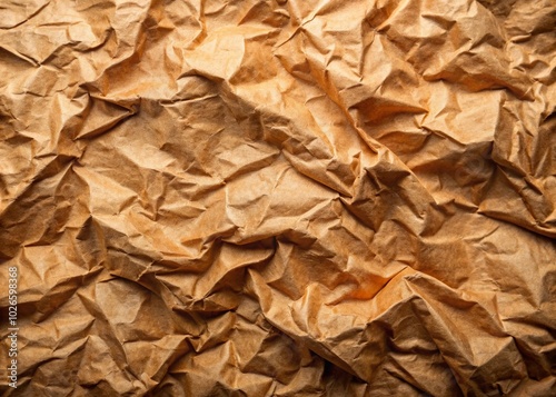 Crumpled Brown Paper Texture Background for Creative Product Photography