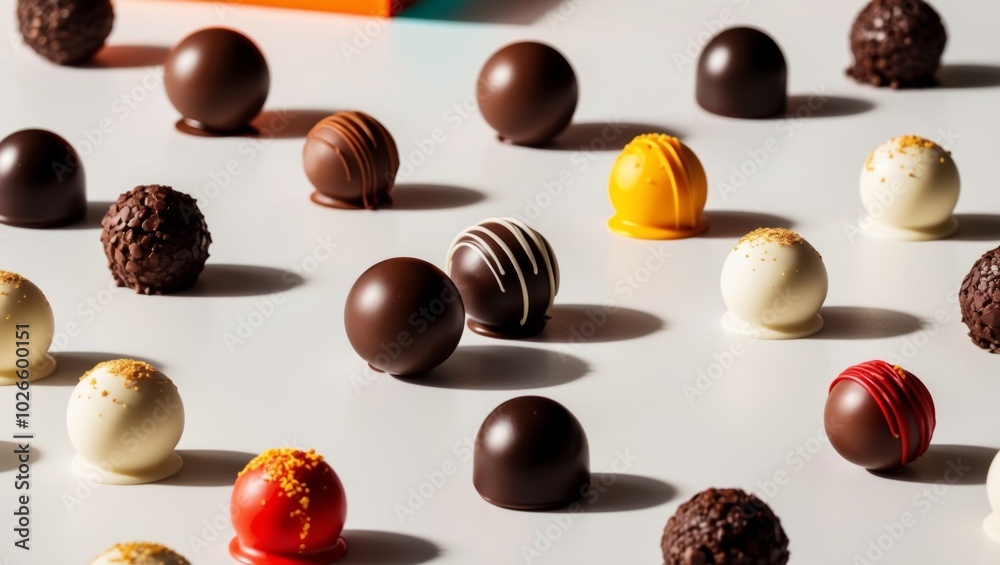 Fototapeta premium Delectable Assortment of Gourmet Chocolate Truffles.