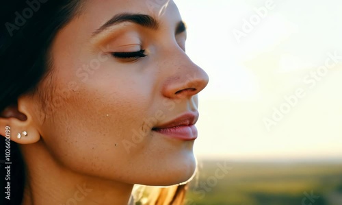 Russian Woman Contemplating Under Clear Sky