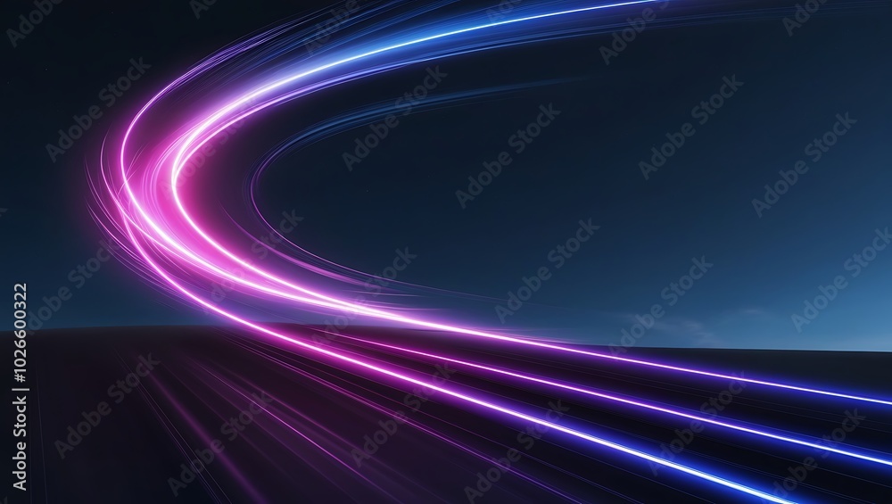 Abstract background with neon glowing lines. Generative Ai. Abstract background with neon glowing lines. Generative Ai.
