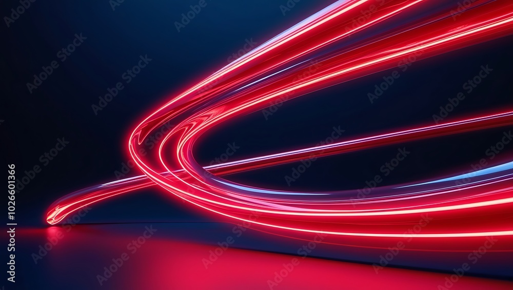 Abstract background with red glowing lines. Generative Ai. Abstract background with red glowing lines. Generative Ai.