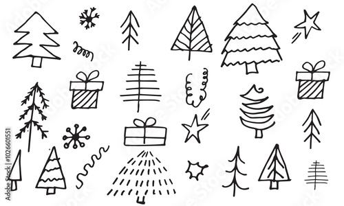 Hand drawn sketch marker underline shape, arrow, heart scribble brush chalkboard. Crown, love graphic icon.