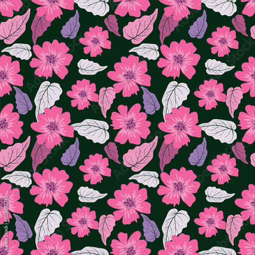 Abstract elegance pattern with floral background.