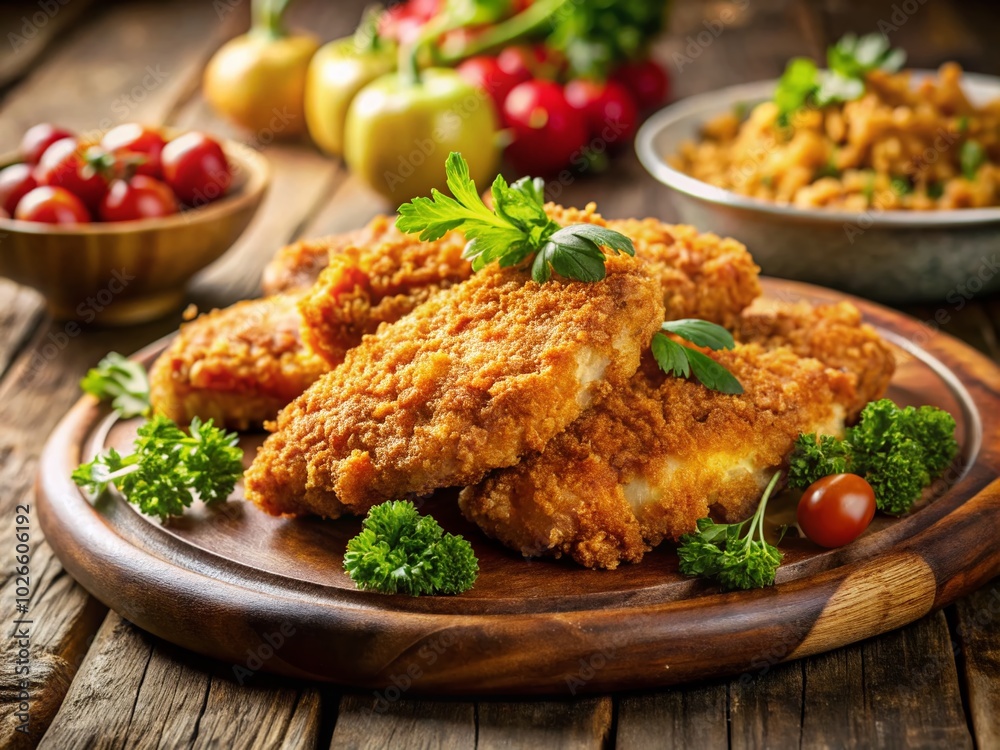 Deep Fried Breaded Pork Chops Close Up - Crispy, Delicious, and Mouthwatering Delight for Food Lovers Deep Fried Breaded Pork Chops Close Up - Crispy, Delicious, and Mouthwatering Delight for Food Lovers