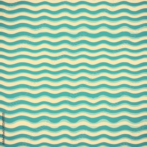 Retro grainy gradient background featuring a seamless texture effect in teal with an abstract wave pattern