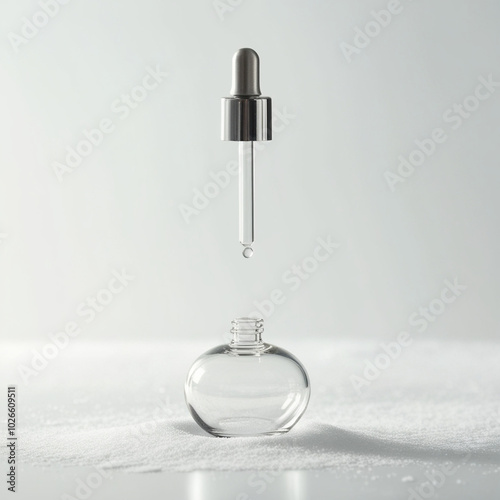 Wallpaper Mural glass dropper releasing a single, translucent droplet of essential oil Torontodigital.ca