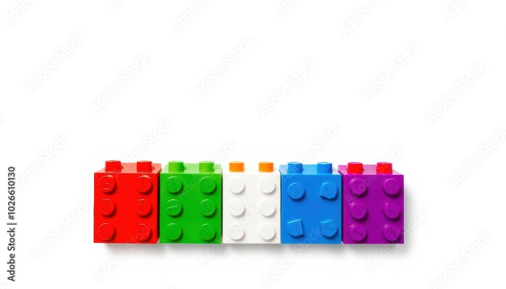 plastic blocks on white background plastic blocks on white background