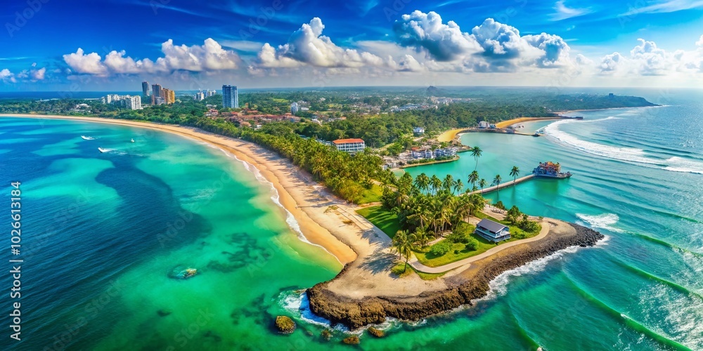 Obraz premium Discover the Arabian Sea: Aerial Views of Coastal Beauty and Geography