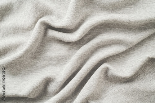 Close-up of soft, textured grey fabric showcasing elegant folds and drapes.