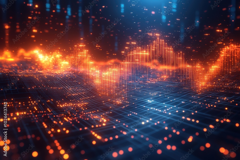 Abstract Data Visualization in Bright Color Scheme Abstract Data Visualization in Bright Color Scheme